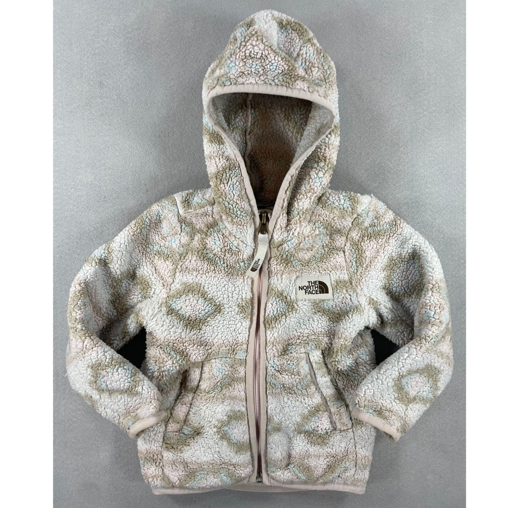 The North Face Toddler Hoodie Fleece Full Zip Tan Geometric Polyester 2T/2B